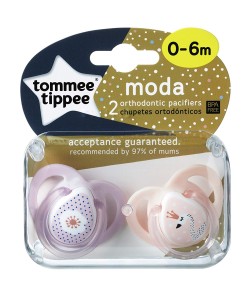 Tommee Tippee dudlik Moda Girl C2N (0 - 6 mesicu), 2 ks b