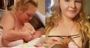 Matka s její dcerou se podílejí na kojení desetiměsíční holčičky. Foto: repro The Sun