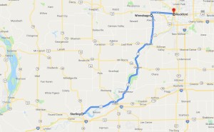 Cesta Amy Joan Marie Fry-Pitzen po státě Illinois. Foto: Klaudia.cz s využitím Google Maps