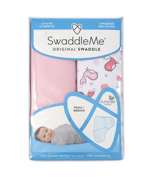 Summer Infant zavinovacka SwaddleMe Original (ruzova, ptacci), 2 ks c