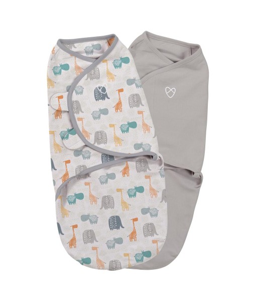 Summer Infant zavinovacka SwaddleMe Original (seda, zviratka z dzungle), 2 ks a