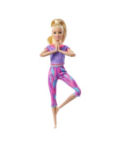 Mattel Barbie v pohybu blondynka ve fialovem a