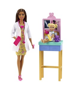 Mattel Barbie povolani herni set detska doktorka bruneta a