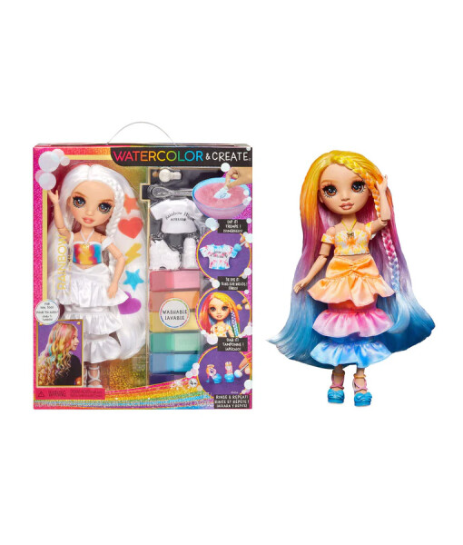 MGA Entertainment Rainbow High Watercolor & Create panenka s hnedyma ocima a